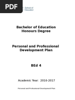 Bachelor of Education Honours Degree: Academic Year: 2016-2017