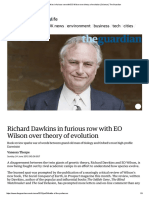 Richard Dawkins in Furious Row With EO Wilson Over Theory of Evolution - Science - The Guardian