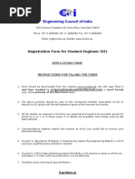 Engineering Council of India: Registration Form For Student Engineer (SE)