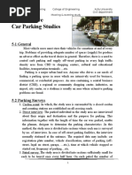 Chapter Five Car Parking Studies: 5-1 General