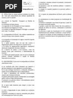 Avaaliação 8 Ano Independência Do Brasil