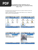 Guia para Exportar Datos Tomados Con La Aplicación Comprobacion Tunel de La Estacion Total Leica Ts 15