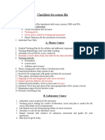 Checklists For Course File