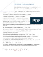 Sistema de Numeración Decimal y Sistema Sexagesimal