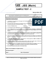 Jee Main Sample Test 2 With Ans Key