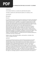 Aportes de La Administración Publica en Perú y Colombia