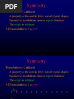 Symmetry: Translations (Lattices)