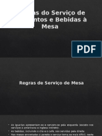 Regras Do Serviço de Alimentos e Bebidas À