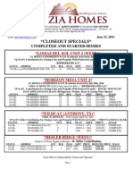 ZIA HOMES Available Inventory List / June 25th, 2010