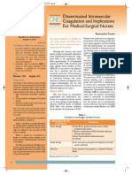 Disseminated Intravascular Coagulation and Implications For Medical-Surgical Nurses