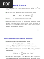 Lectures of Weighted Least Squares