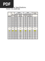 Wood Screw Specifications:: Material: Zinc Plated Steel