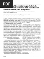 Comparison of The Relationships of Alcoholic and Nonalcoholic Fatty Liver With Hypertension, Diabetes Mellitus, and Dyslipidemia