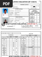 NFDP Players Evaluation (By Coach) : Cycle 4 & 5