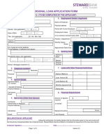 Steward Bank Individual Loan Application Form - (Customer Section)