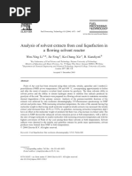 Analysis of Solvent Extracts From Coal Liquefaction in A Flowing Solvent Reactor