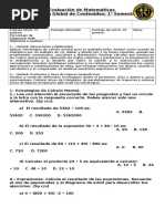 01 5°to Año Básico - Evaluación Escrita PRUEBA GLOBAL PRIMER SEMESTRE de Matematicas