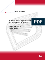 Bonnes Pratiques de Transfusion À L'usage Des Hôpitaux (CSS 8381)