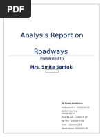 Analysis Report On Roadways: Mrs. Smita Santoki