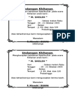 Undangan Tonjokan Khitanan