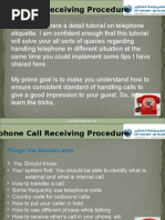 Telephone Call Receiving Procedure