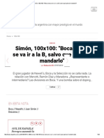 Simón, 100x100 - Boca Nunca Se Va Ir A La B, Salvo Que Quieran Mandarlo