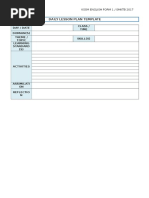 Daily Lesson Plan Template: Day / Date Class / Time Domain (S) Theme / Topic Skill (S) Learning Standard (S)