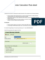 Planning Calendar Calculation Rule Detail Information: Pre-Requisite