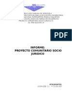 Infórme Proyecto Comunitario Socio Juridico