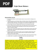 Triple Beam Balance: Instructions On Use