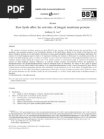 How Lipids Affect The Activities of Integral Membrane Proteins