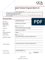 Coca - Cola Graduate Trainee Program Batch 14 Application Form