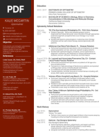 Kalie McCartin CV/Resume