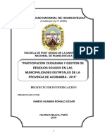 Participación Ciudadana y Gestión de Residuos Sólidos en Las Municipalidades Distritales de La Provincia de Acobamba - 2016