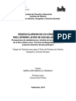 DESESCOLARIZAR EN CO-CRIANZA: RED  LEFEBRE LEVER DE ESCUELAS LIBRES. Percepciones de mediadores/as y familias de las escuelas libres de la red Lefebre Lever, Provincia de Marga-Marga, sobre el proyecto educativo del que participan.