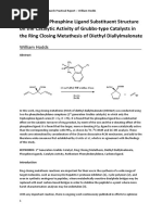 The Effect of Phosphine Ligand Substituent Structure On The Catalytic Activity of Grubbs-Type Catalysts in The Ring Closing Metathesis of Diethyl Diallylmalonate