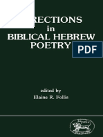 Elaine R. Follis Directions in Biblical Hebrew Poetry JSOT Supplement Series 1988 PDF