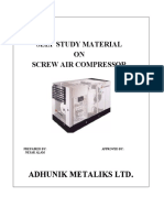 Self Study Material ON Screw Air Compressor: Adhunik Metaliks LTD