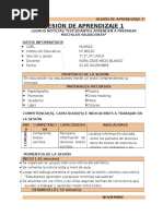 Sesión de Aprendizaje 2° Noviembre