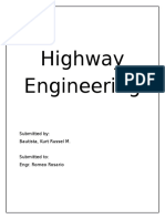 Highway Engineering: Submitted By: Bautista, Kurt Russel M