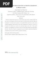 The Effect of Dipole-Dipole Interaction On Tripartite Entanglement in Different Cavities