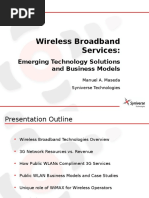 Wireless Broadband Services:: Emerging Technology Solutions and Business Models