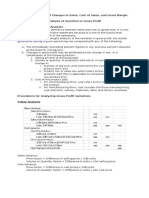 Chapter 3: Analysis of Changes in Sales, Cost of Sales, and Gross Margin Analysis of Variation in Gross Profit Gross Profit Variance Analysis