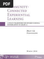 Community-Connected Experiential Learning: A Policy Framework For Ontario Schools, Kindergarten To Grade 12