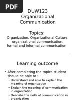 DUW 123 - Organizational Communication 1