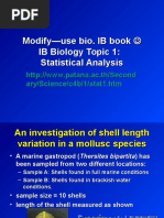 Modify-Use Bio. IB Book IB Biology Topic 1: Statistical Analysis