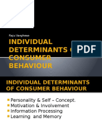 Individual Determinants of Consumer Behaviour