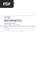 AQA GCSE Mathematics Unit 3H MS Practice Papers Set 4 v1.1