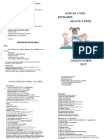 Lista de Utiles 3 Años