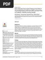 Does Measles Vaccination Reduce The Risk of Acute Respiratory Infection (ARI) and Diarrhea in Children: A Multi-Country Study?